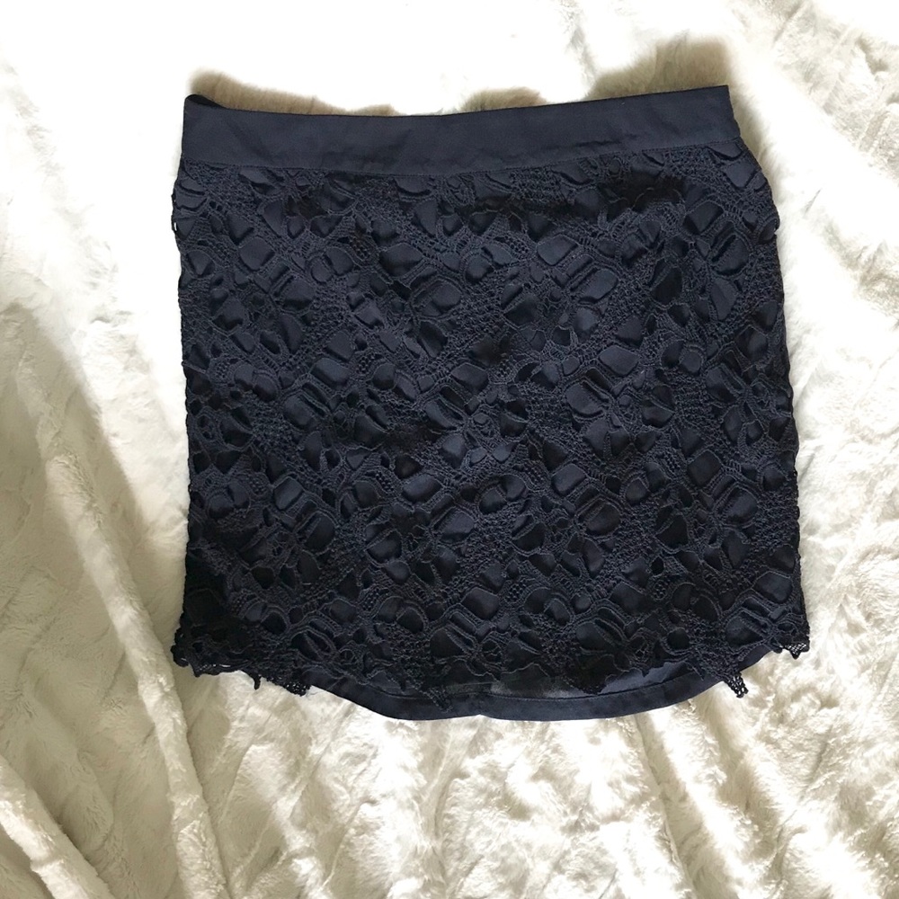 Navy Blue Crochet Skirt